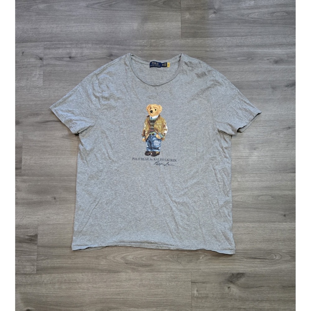 Polo Ralph Lauren Polo Bear Preppy T-shirt Gray Men's Size 2XL